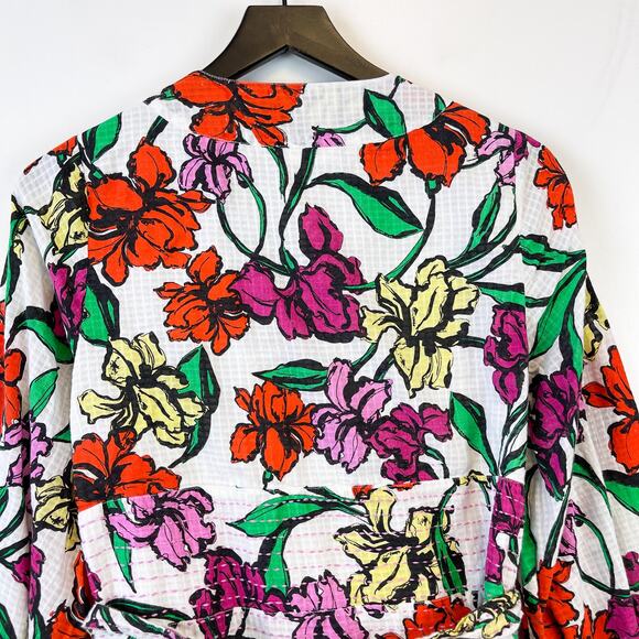 Roller Rabbit Size M Jorales Bibianna Wrap Floral Mini Dress Multi-Color V-Neck - Picture 9 of 11